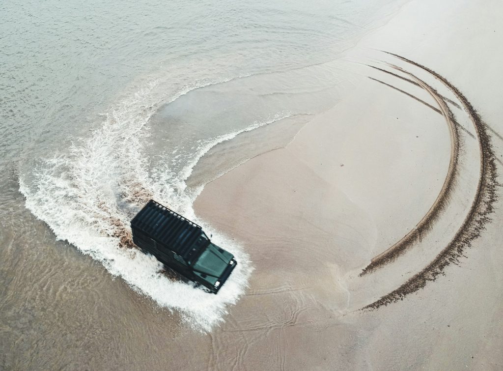 car in the sea