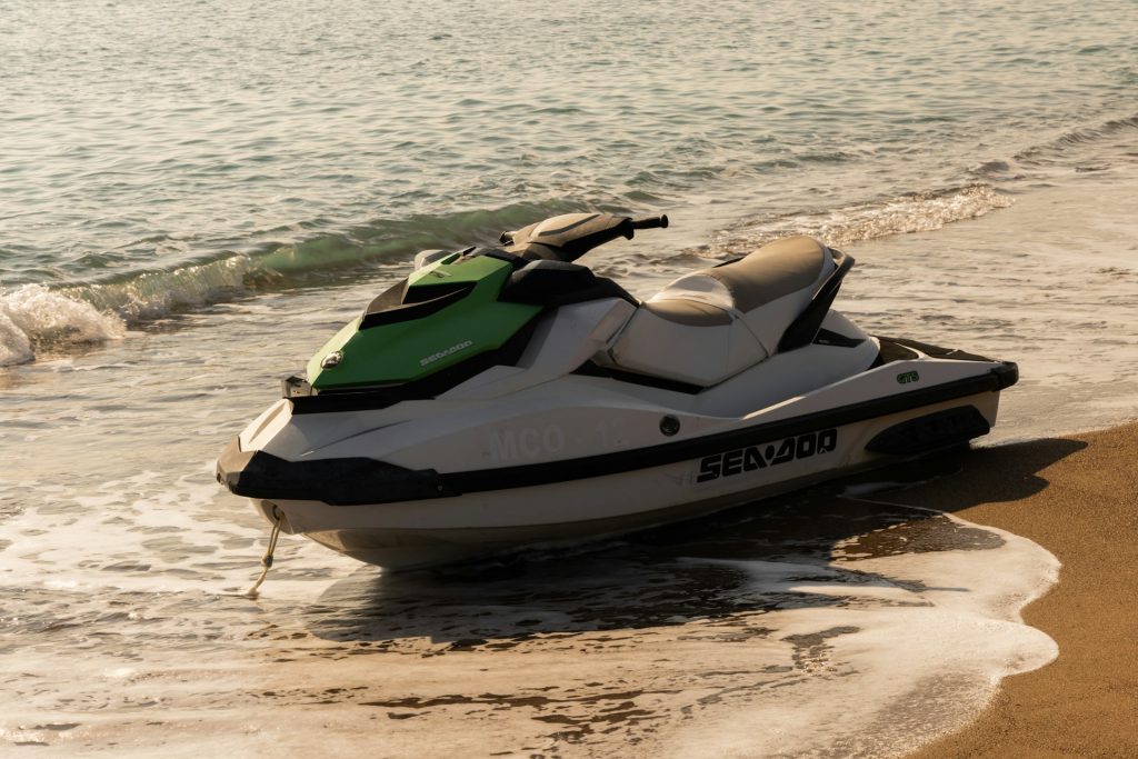 jet ski in shallow water