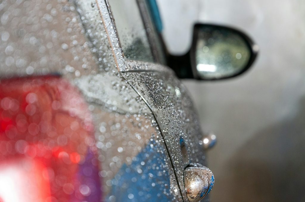 car after a heavy rain