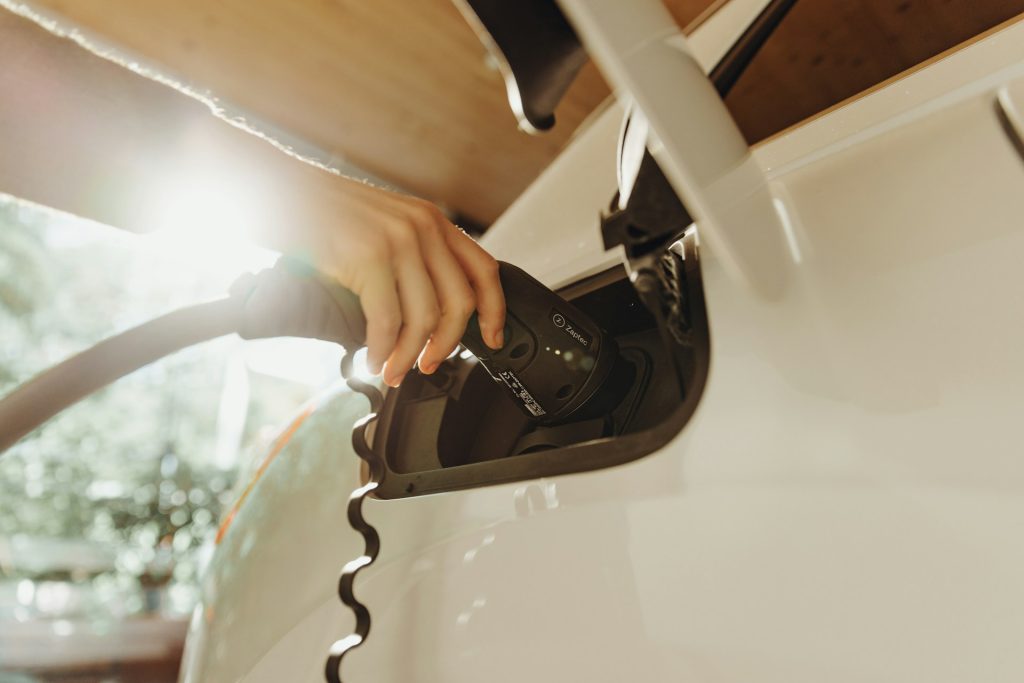 charging a new electric car